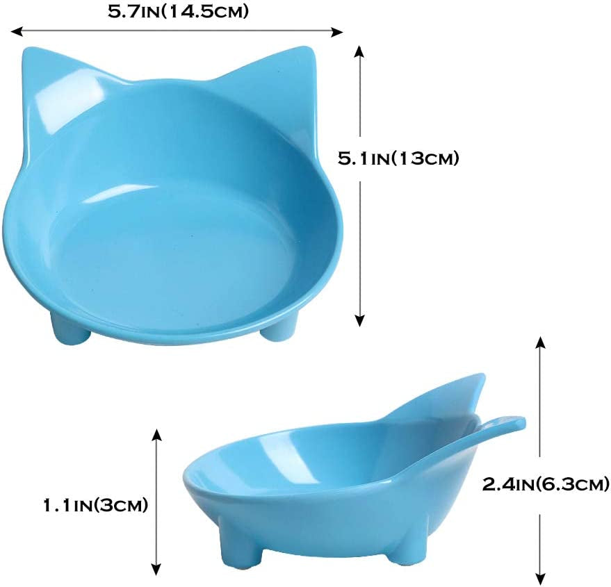 Cat Bowl Cat Food Bowls Non Slip Dog Dish Pet Food Bowls Shallow Cat Water Bowl Cat Feeding Wide Bowls to Stress Relief of Whisker Fatigue Pet Bowl of Dogs Cats Rabbits Puppy(Safe Food-Grade Material)