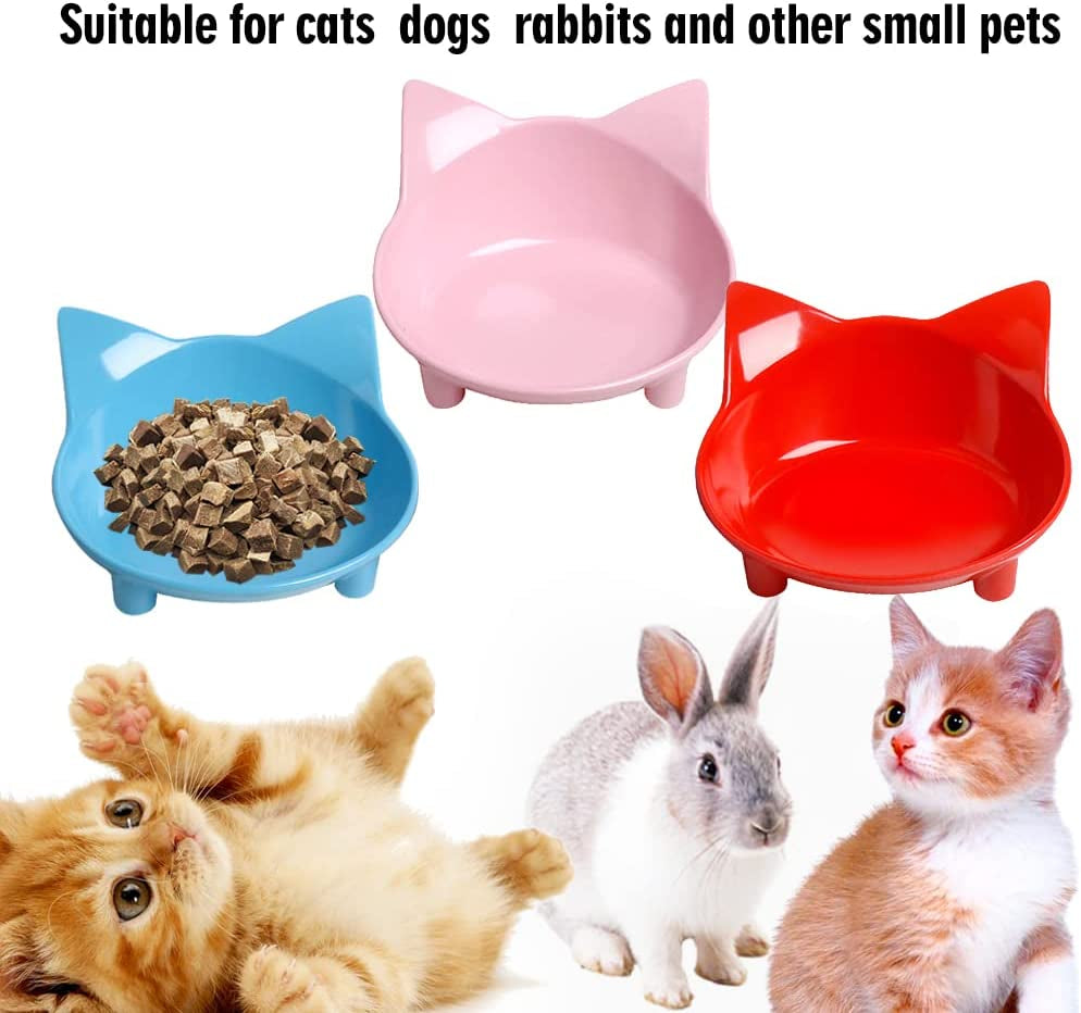 Cat Bowl Cat Food Bowls Non Slip Dog Dish Pet Food Bowls Shallow Cat Water Bowl Cat Feeding Wide Bowls to Stress Relief of Whisker Fatigue Pet Bowl of Dogs Cats Rabbits Puppy(Safe Food-Grade Material)