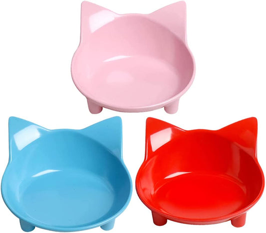 Cat Bowl Cat Food Bowls Non Slip Dog Dish Pet Food Bowls Shallow Cat Water Bowl Cat Feeding Wide Bowls to Stress Relief of Whisker Fatigue Pet Bowl of Dogs Cats Rabbits Puppy(Safe Food-Grade Material)