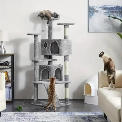Çift Katlı Kedi Kulesi | Tırmalama & Oyun Alanı