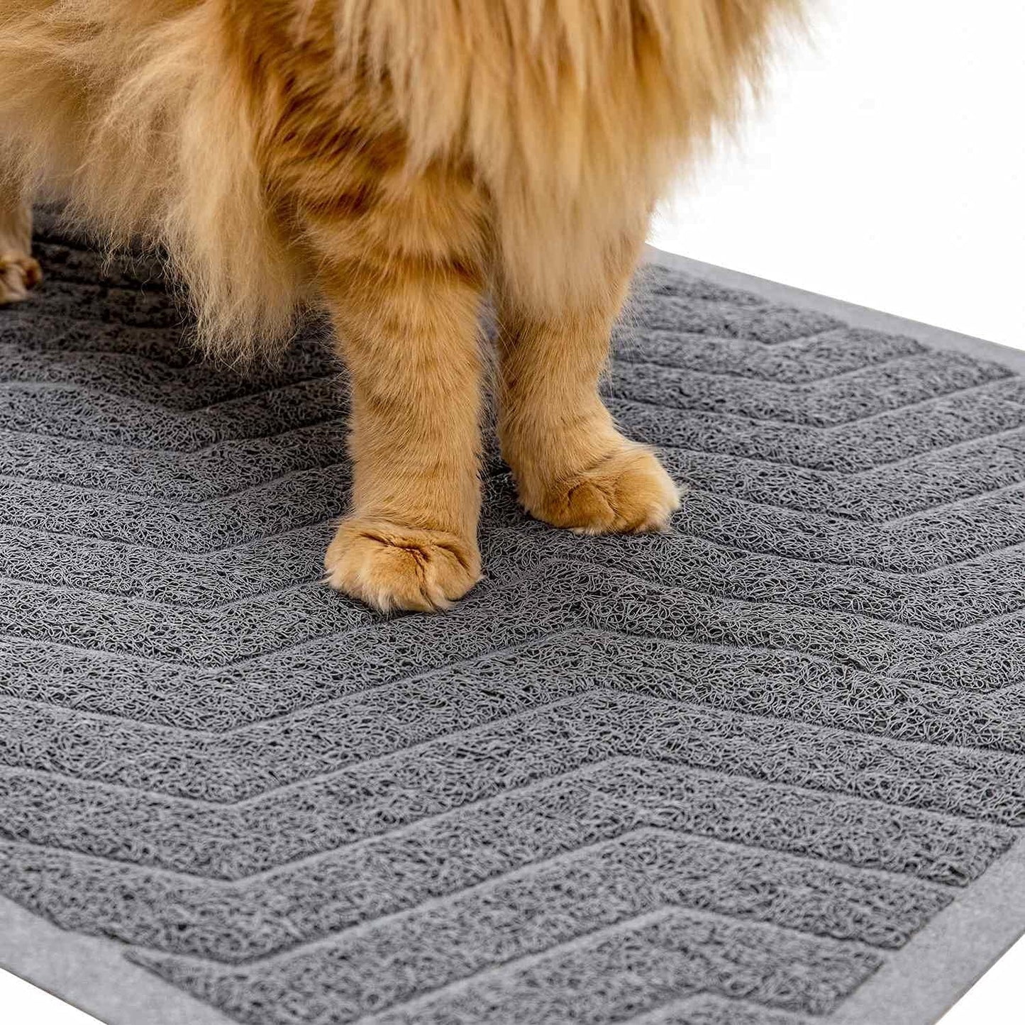 Cat Litter Mat, Kitty Litter Trapping Mesh Mat, 35 X 23 Inch Large, Premium Durable PVC Rug, No Phthalate, Urine Waterproof, Easy Clean, Washable, Scatter Control, Litter Box Carpet